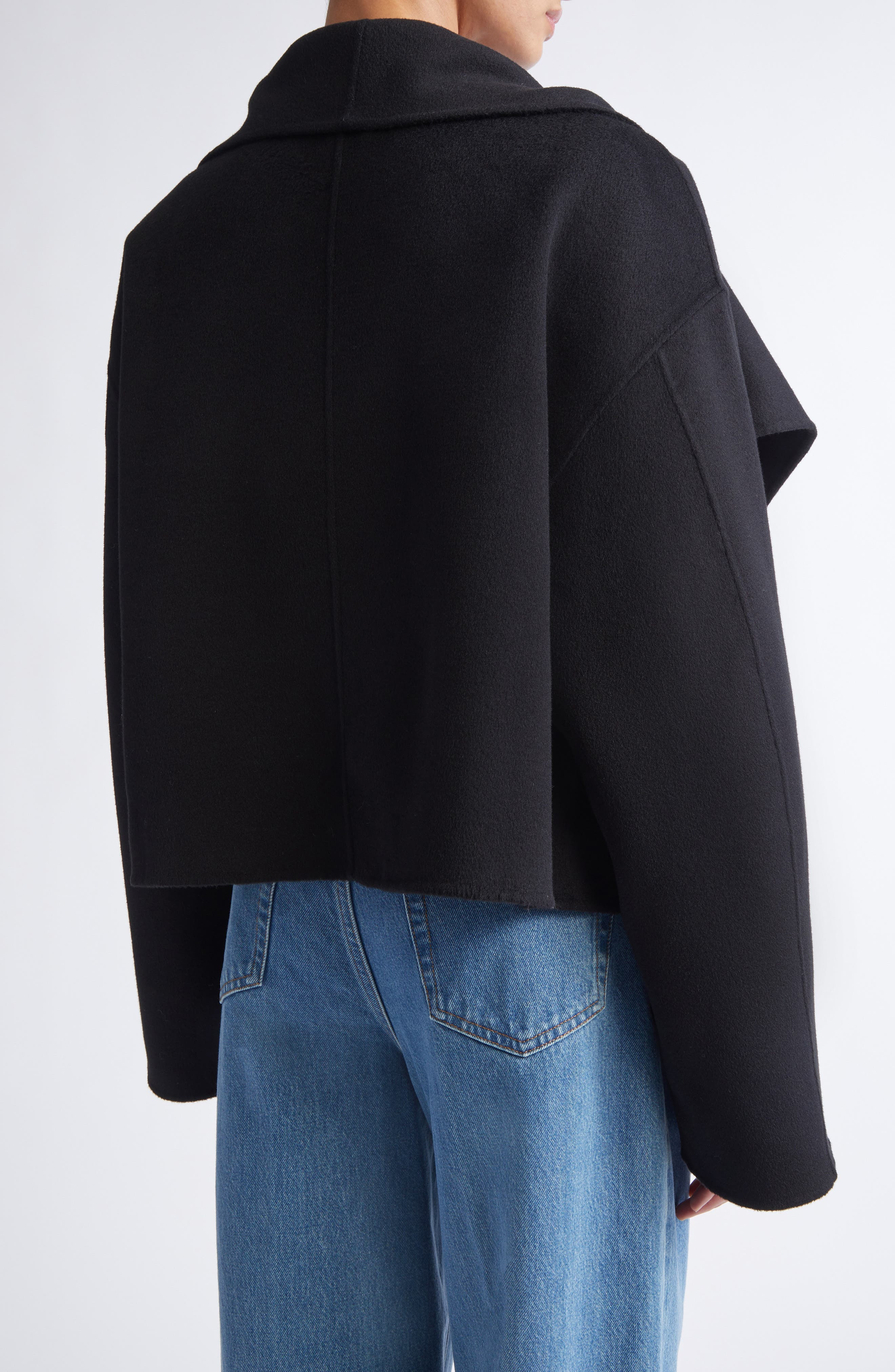 TOTEME Signature Double Face Wool Jacket in Black at Nordstrom - 3