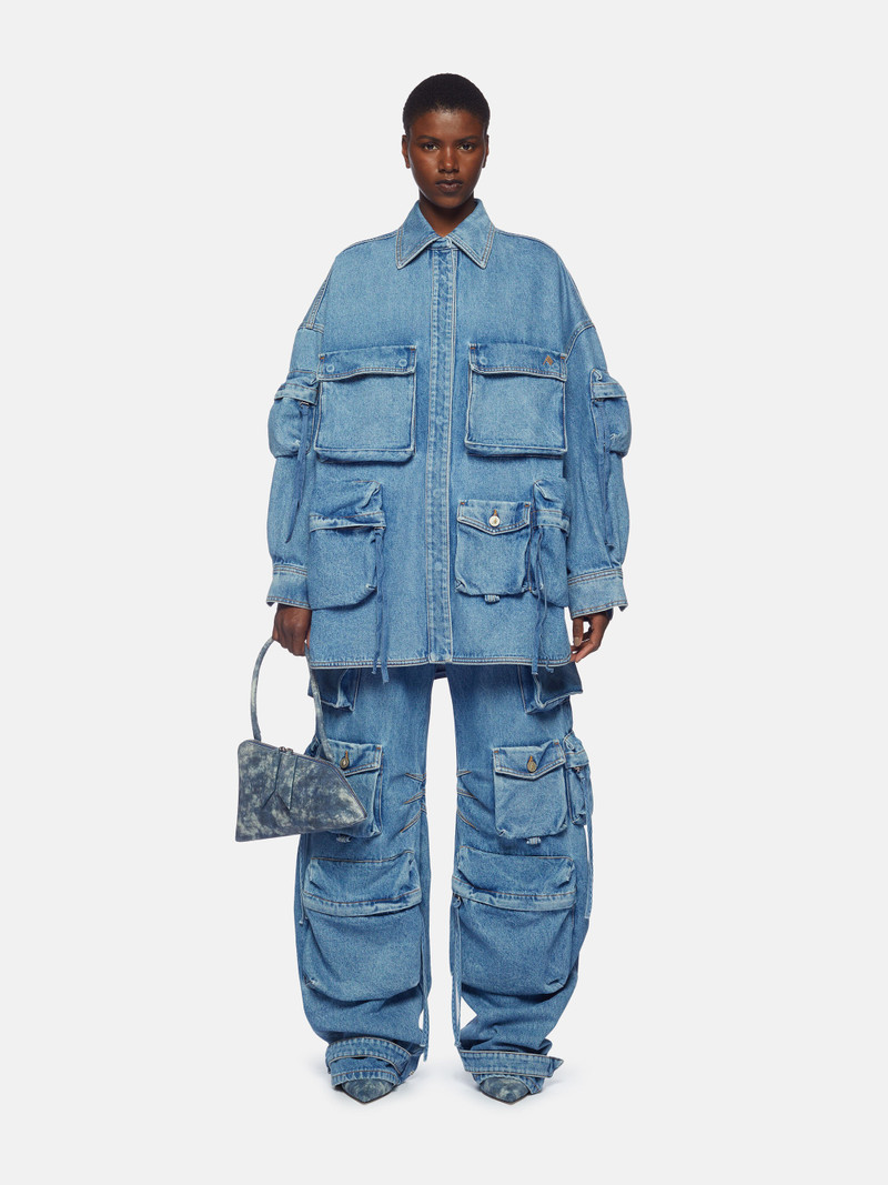 THE ATTICO ''FERN'' WASHED BLUE SHORT COAT outlook