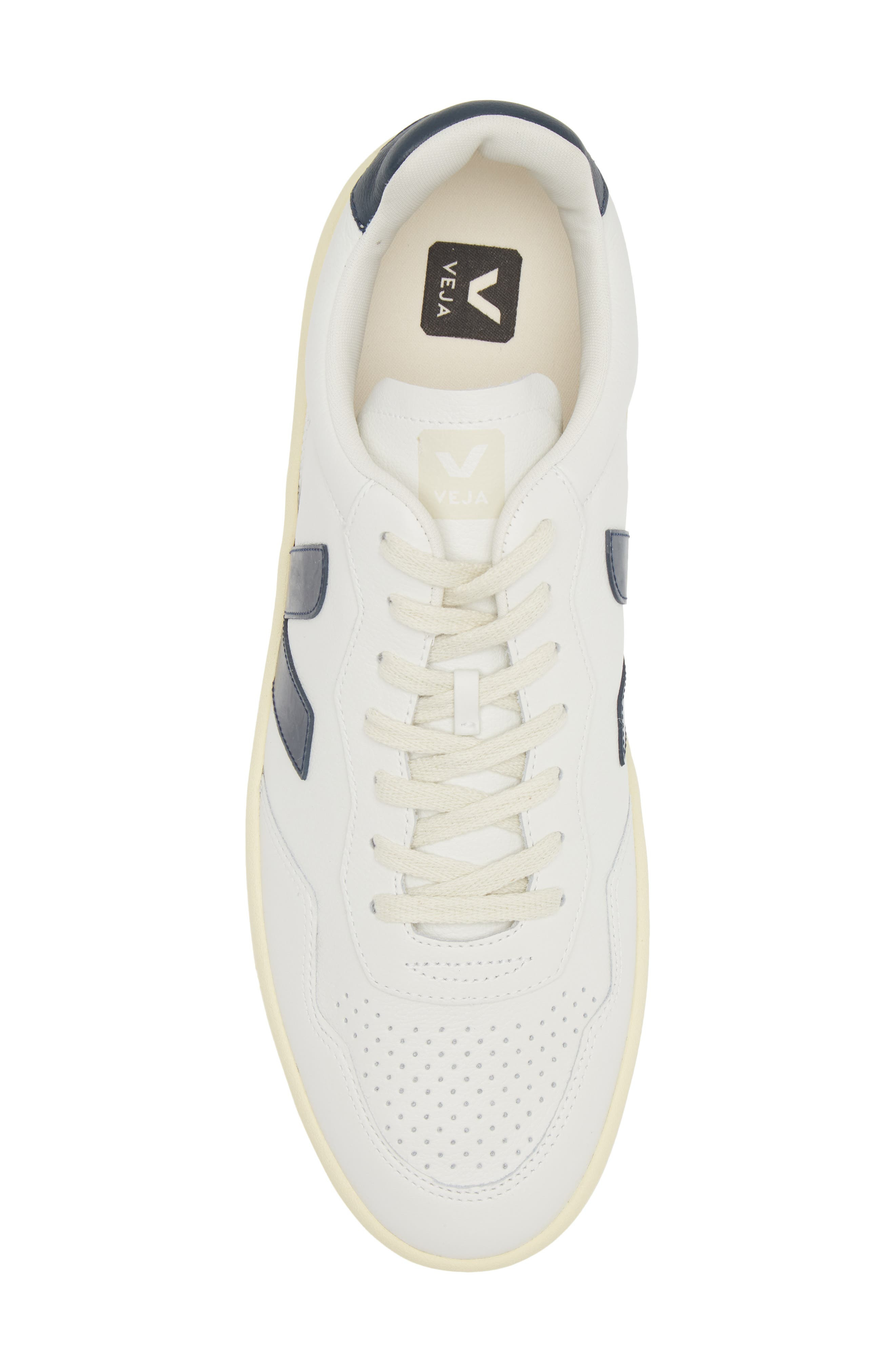 Veja V-90 Leather Sneaker in Extra White Nautico at Nordstrom - 5