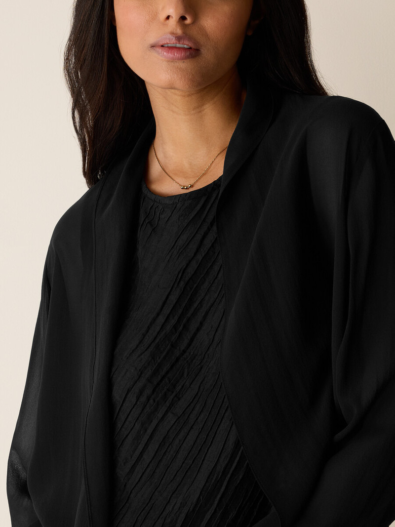 Sheer Silk Georgette High Collar Jacket 5