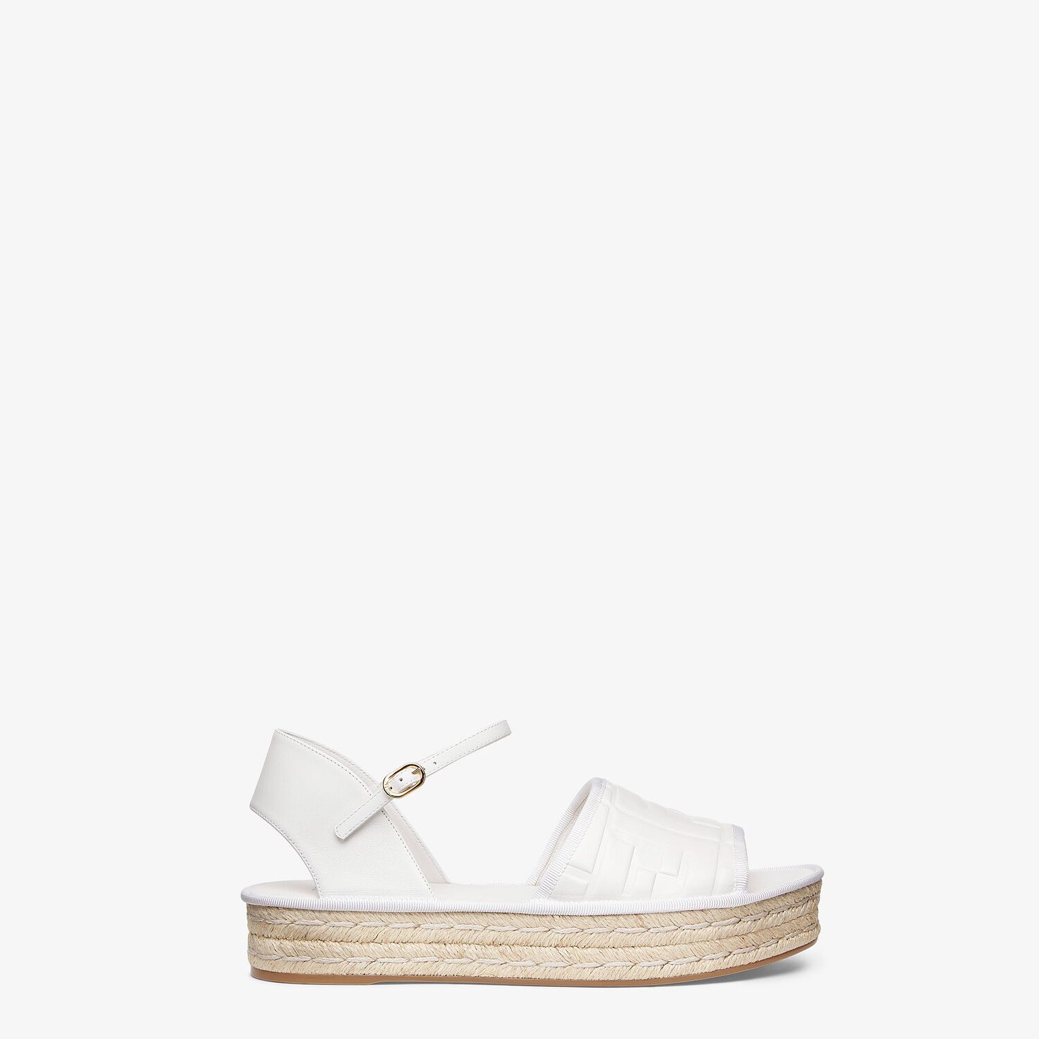 White leather flatform espadrilles - 1