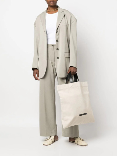 Jil Sander logo-print linen tote bag outlook