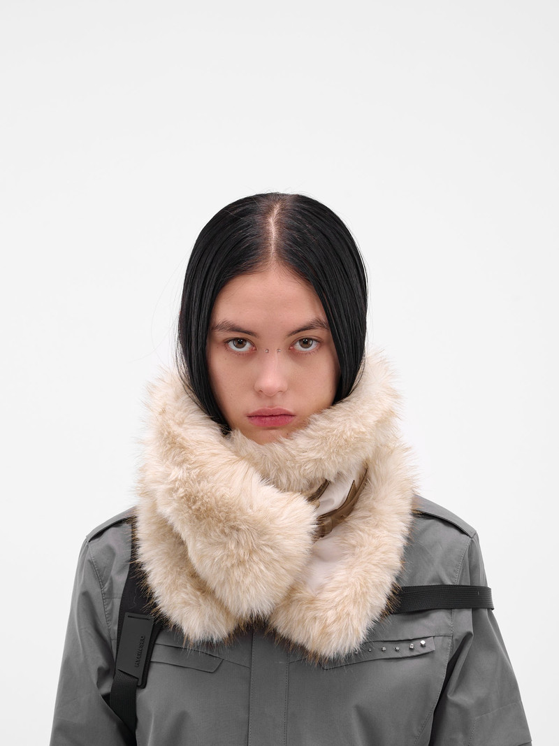 Beige Vegan Fur Neck Muffler 1