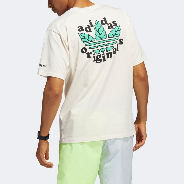 adidas originals Trefoil Leaves Back Large Logo Alphabet Printing Athleisure Casual Sports Short Sle - 4