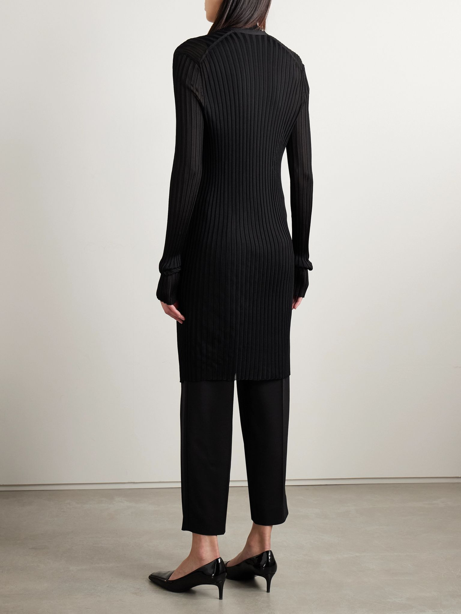 Ramon ribbed-knit cardigan Black - 4