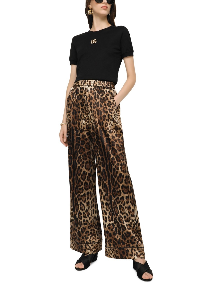 Leopard-print satin pajama pants - 5