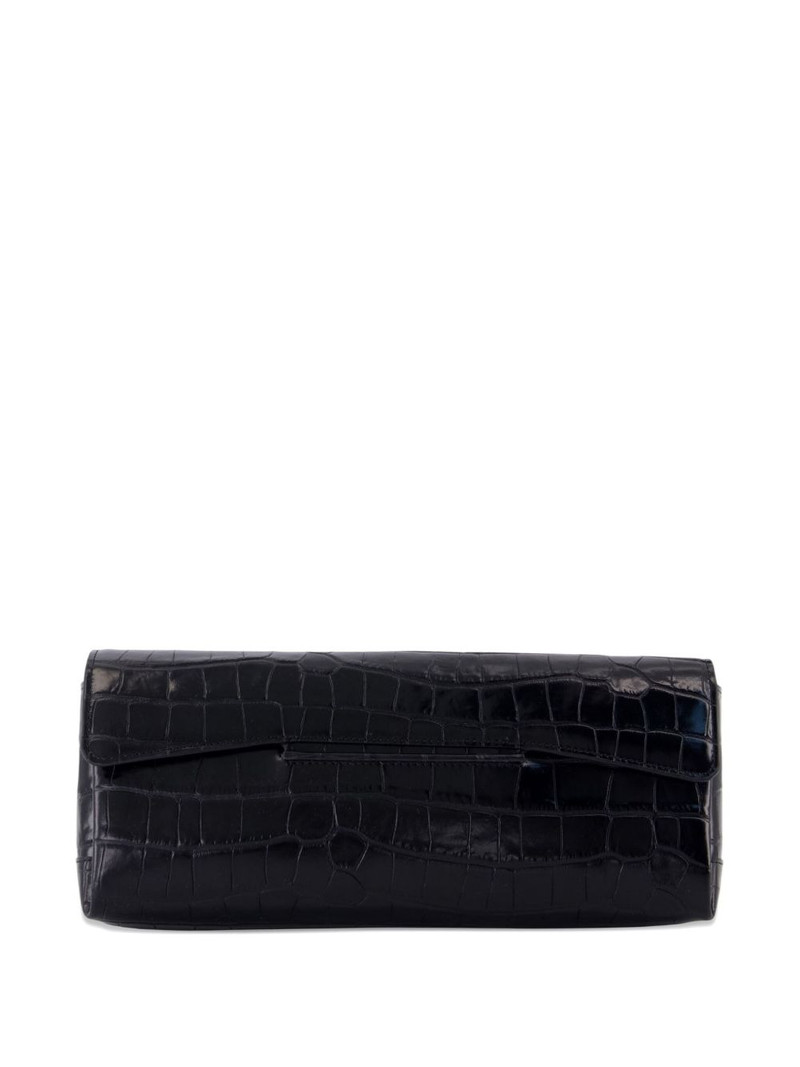 TOTEME croc-embossed flap clutch bag outlook