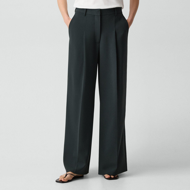 Pleated Wide-Leg Pant in Admiral Crepe 5