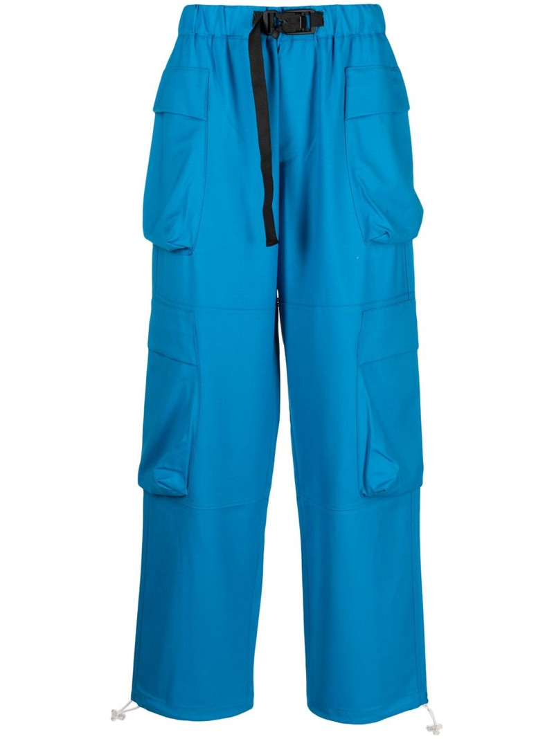 buckle-fastening belted cargo trousers 1
