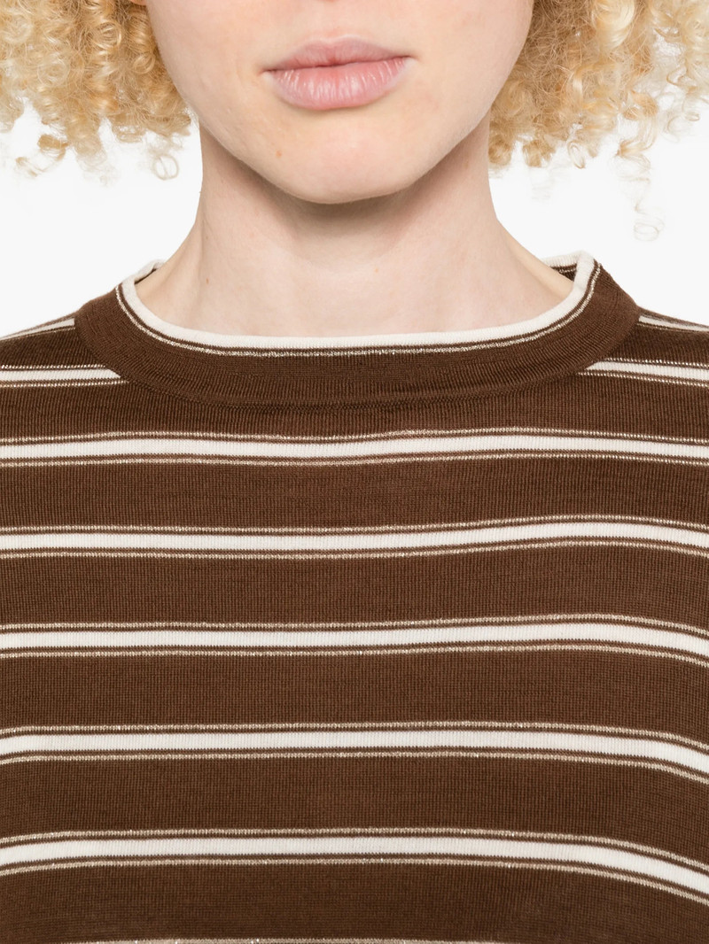 Brunello Cucinelli Striped Crew Neck T-shirt 5