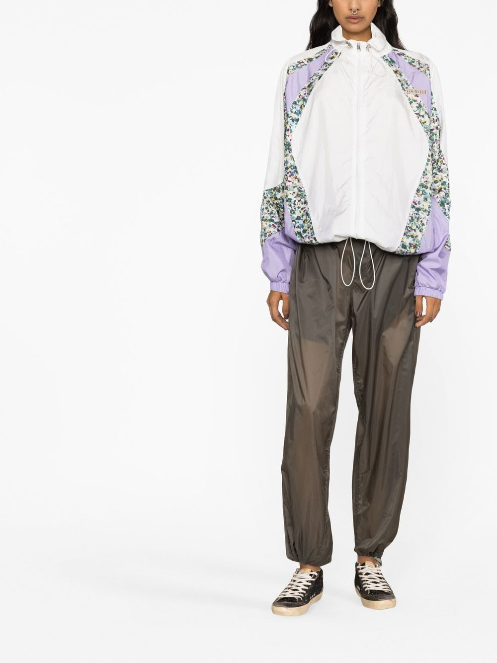 colour-blocked high-neck jacket - 2