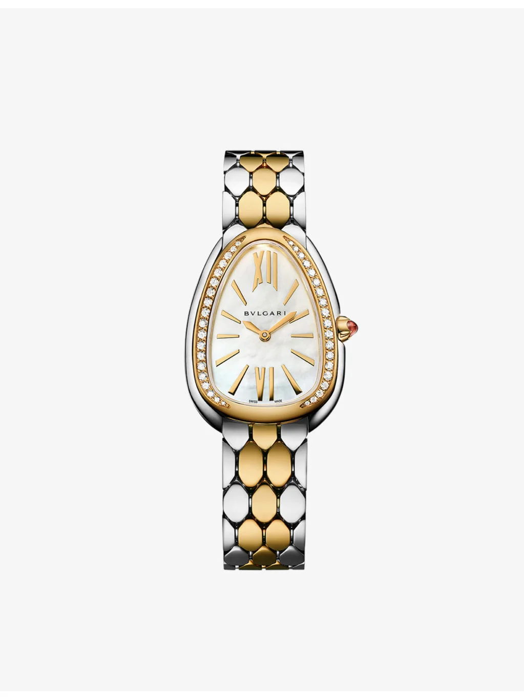 103755 Serpenti Seduttori 18ct yellow-gold, stainless-steel and diamond quartz watch - 1