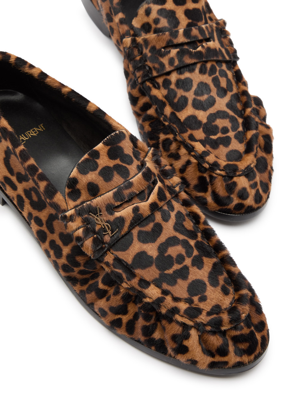 Saint Laurent Le Loafer 15 Leopard-print Calf Hair Loafers - 3