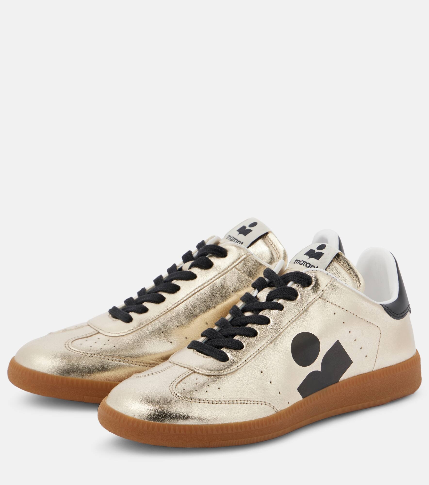 Kaycee metallic-leather sneakers - 4
