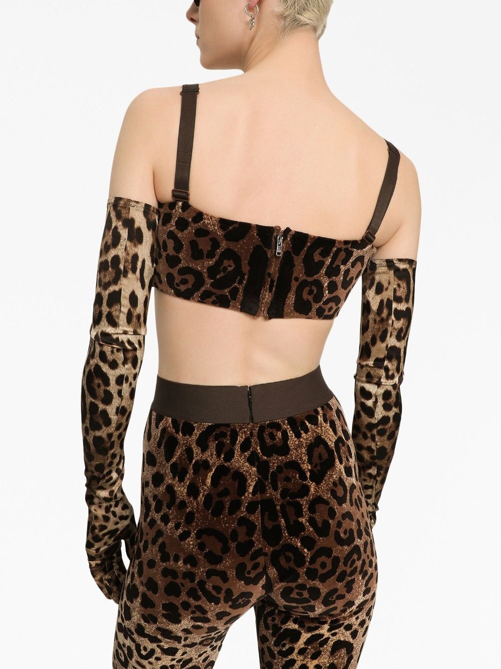 leopard-print jacquard leggings - 6