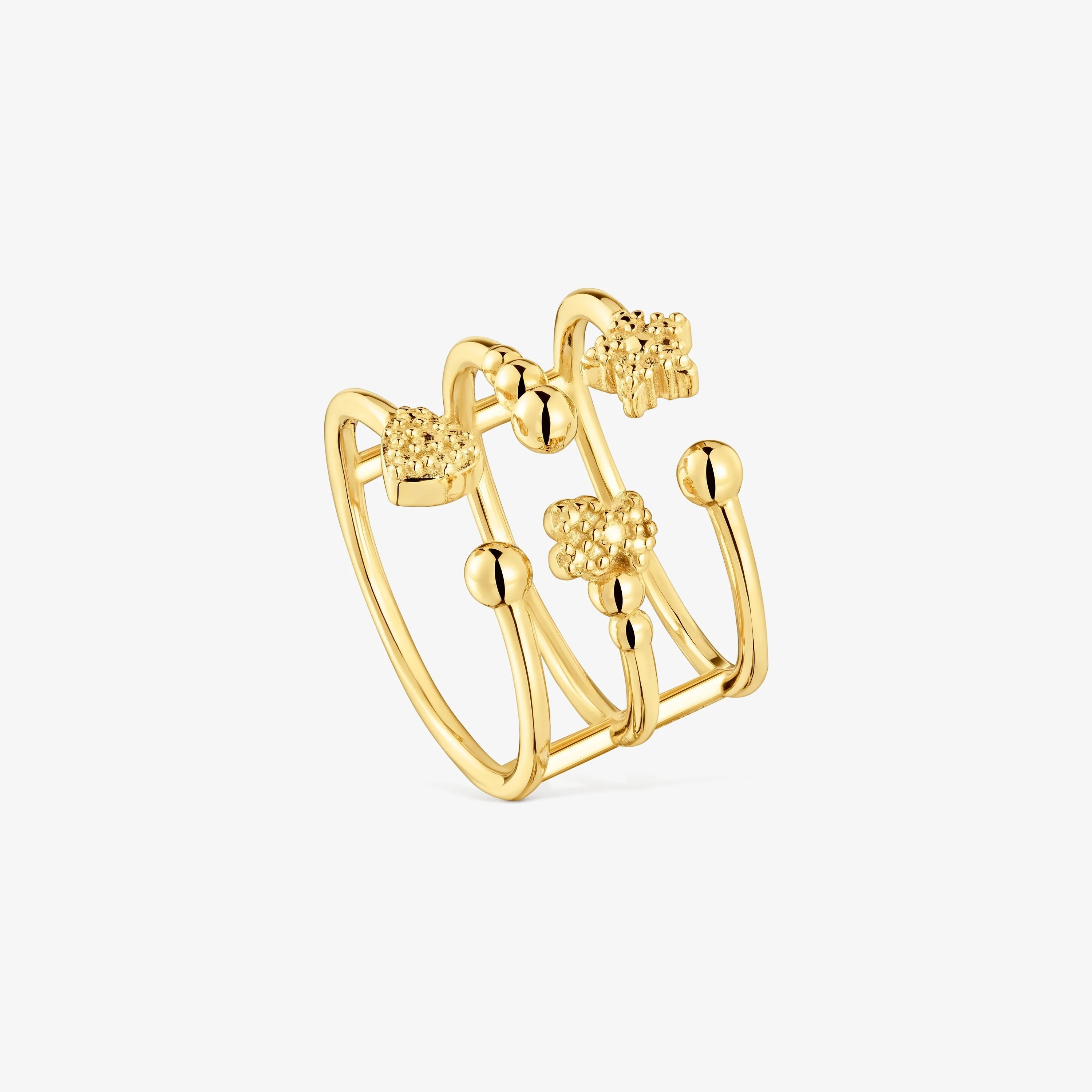Large open Ring with 18K gold vermeil and bear motifs TOUS Grain - 1