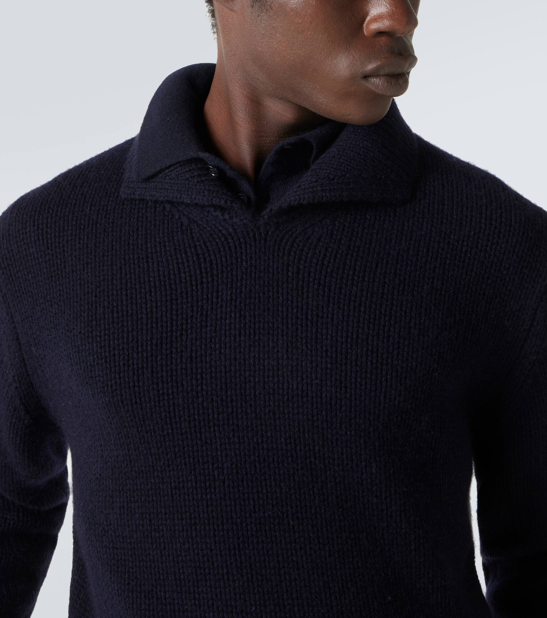 Wool and cashmere polo sweater - 6