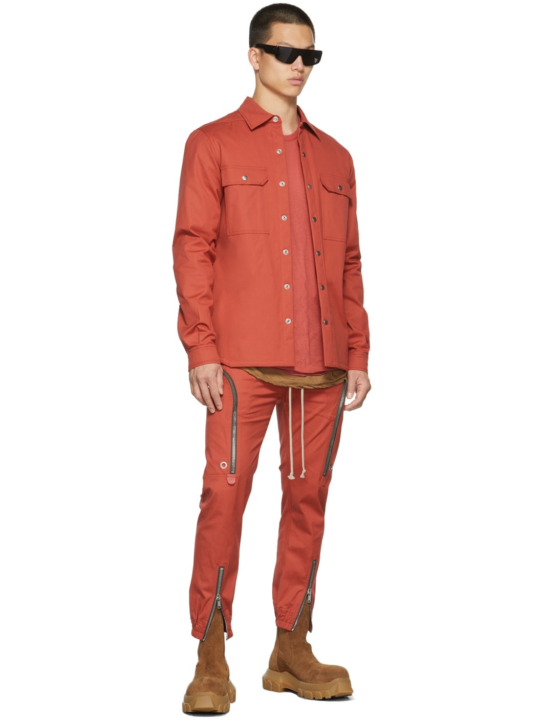 Orange Suede Beetle Bozo Tractor Boots - 5