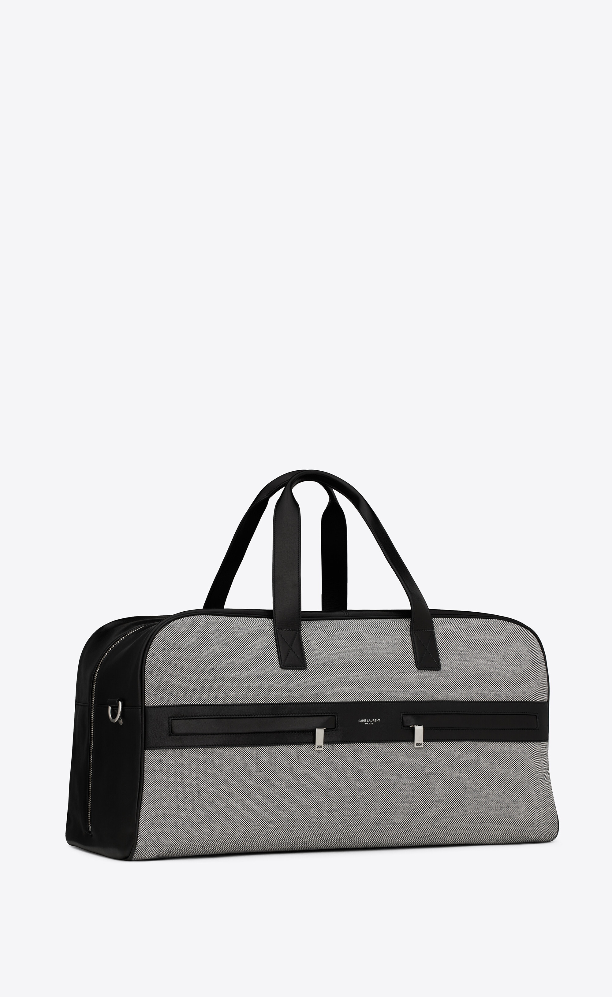 camp duffle bag in canvas and lambskin - 4