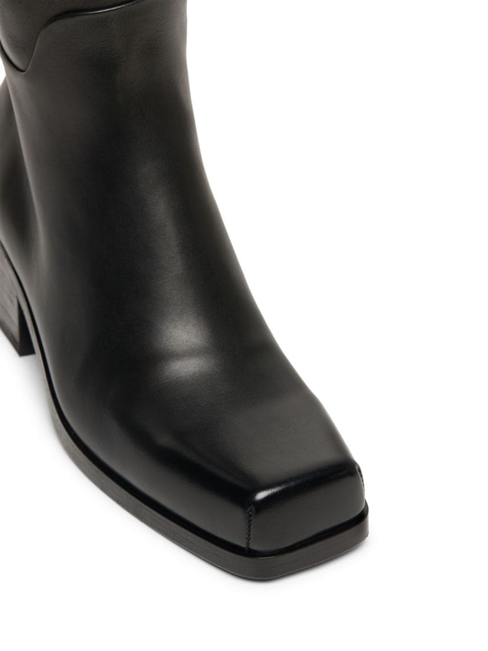 square toe leather high boots - 4