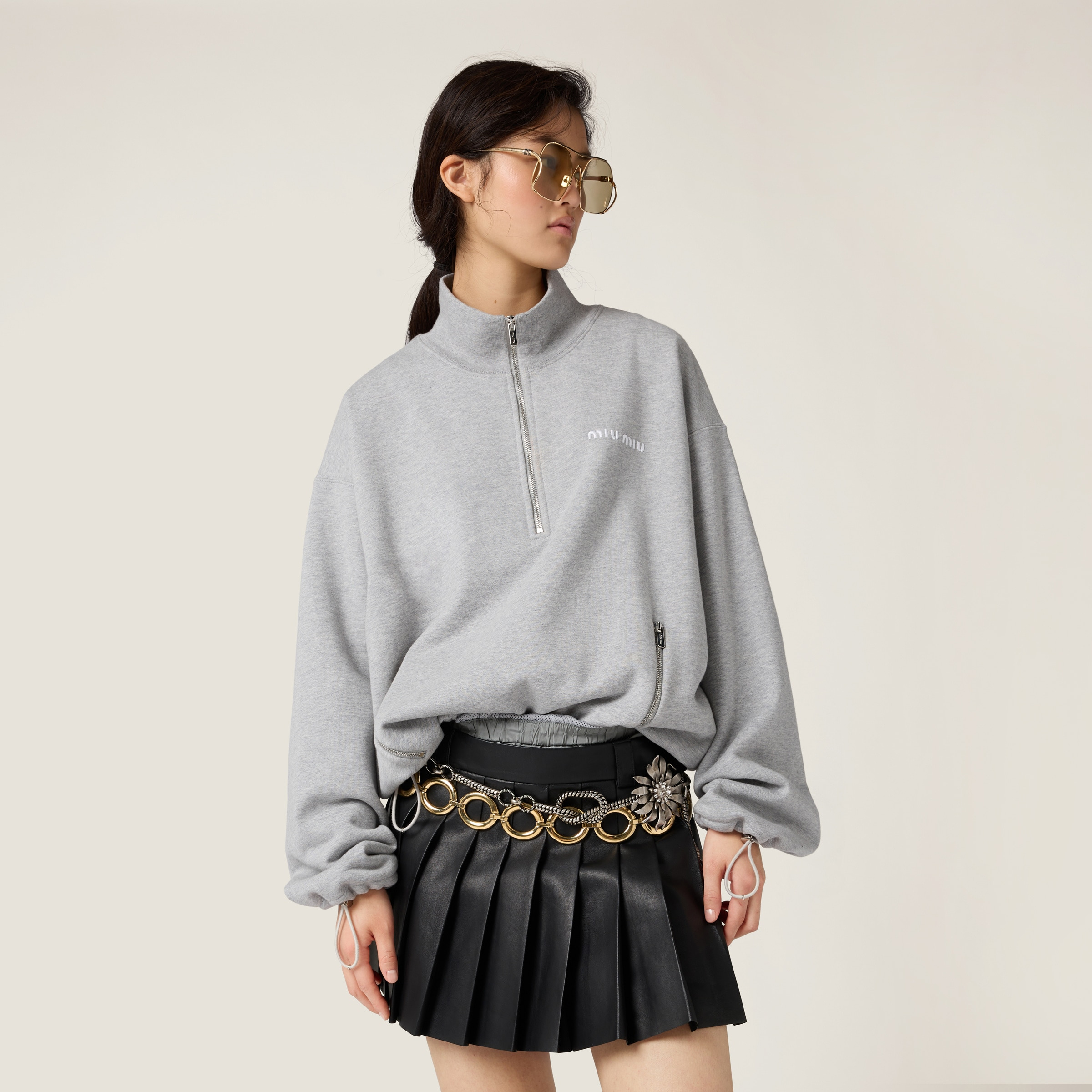 Cotton fleece zipper sweatshirt - 5