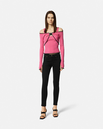 VERSACE JEANS COUTURE V-Emblem Ribbed Knit Sweater outlook