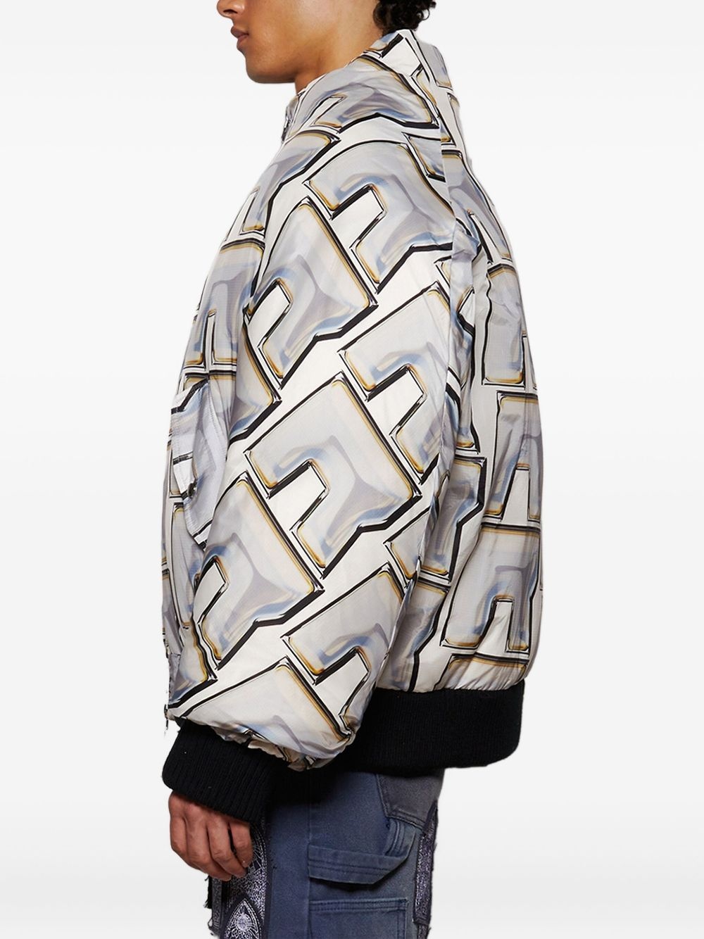 abstract-pattern print jacket - 3