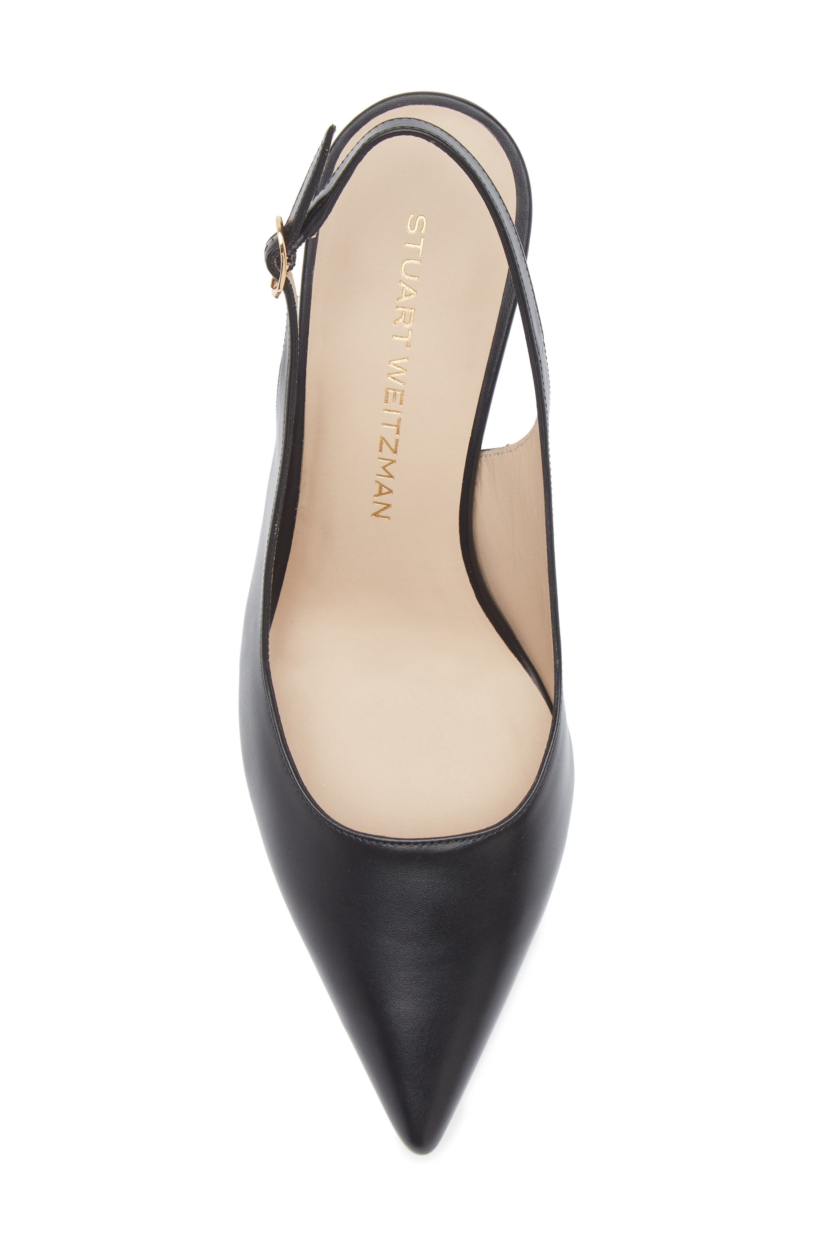 Stuart Weitzman Stuart Power 75 Pointed Toe Slingback Pump in Black at Nordstrom - 5