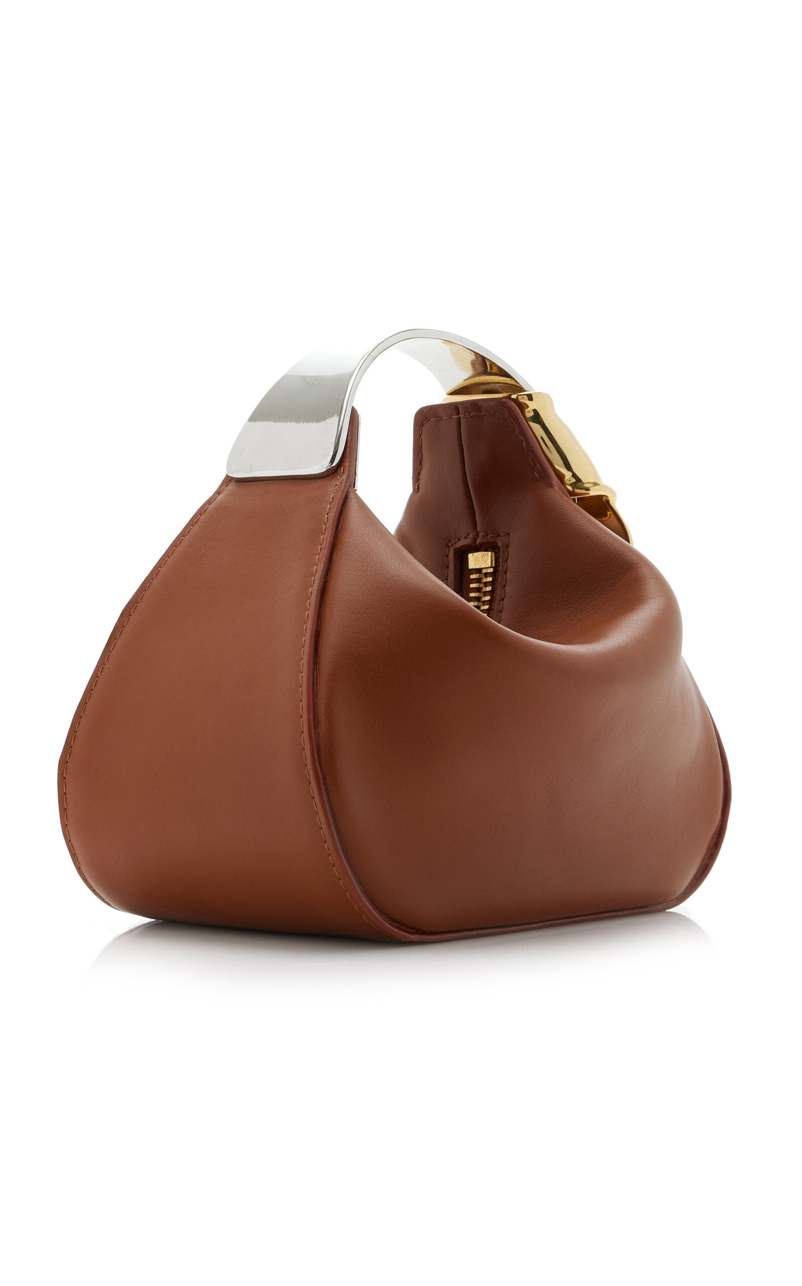 The Dottie Mini Leather Hobo Bag tan - 5