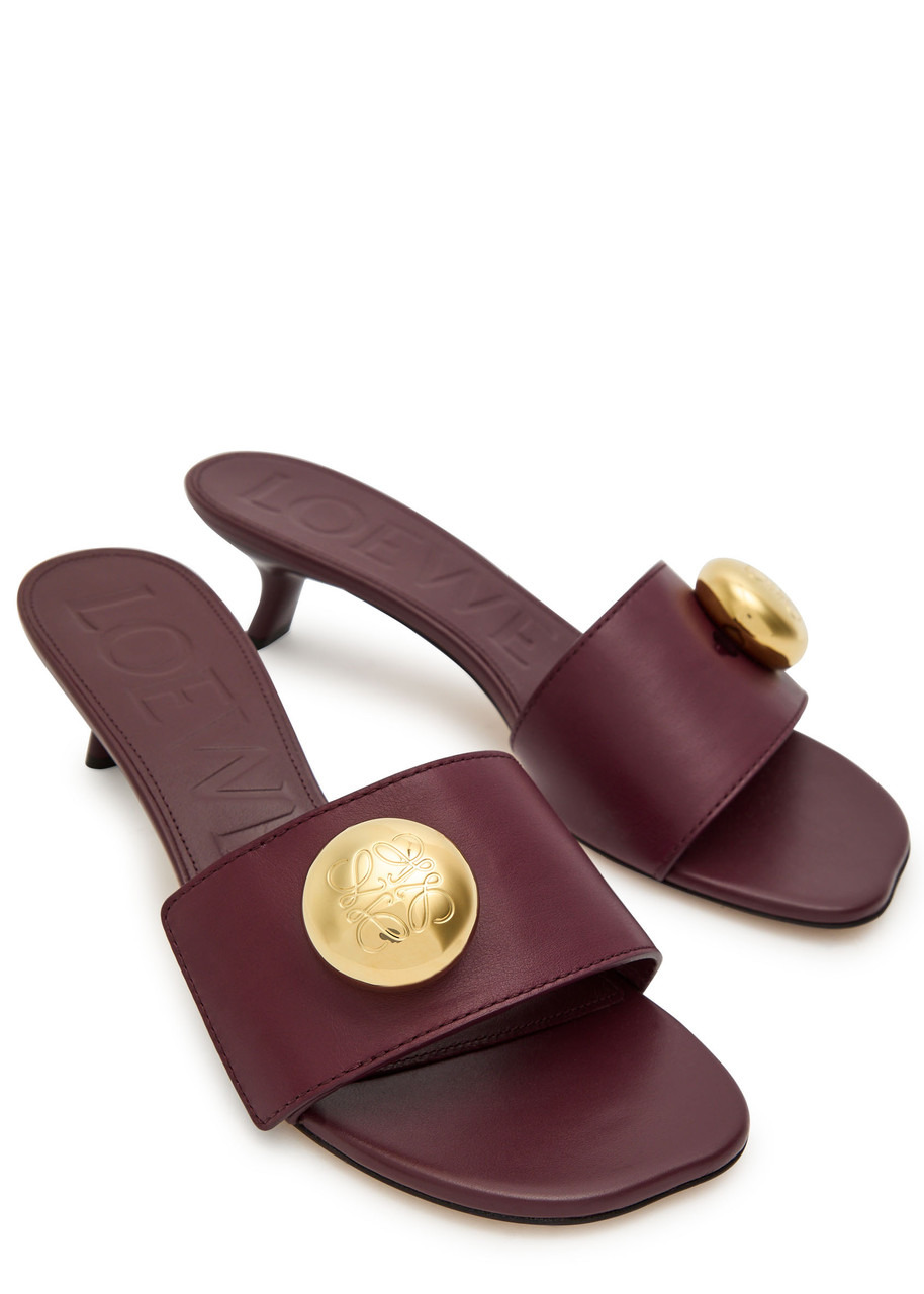 Loewe Pebble Slide 45 Leather Mules - 3