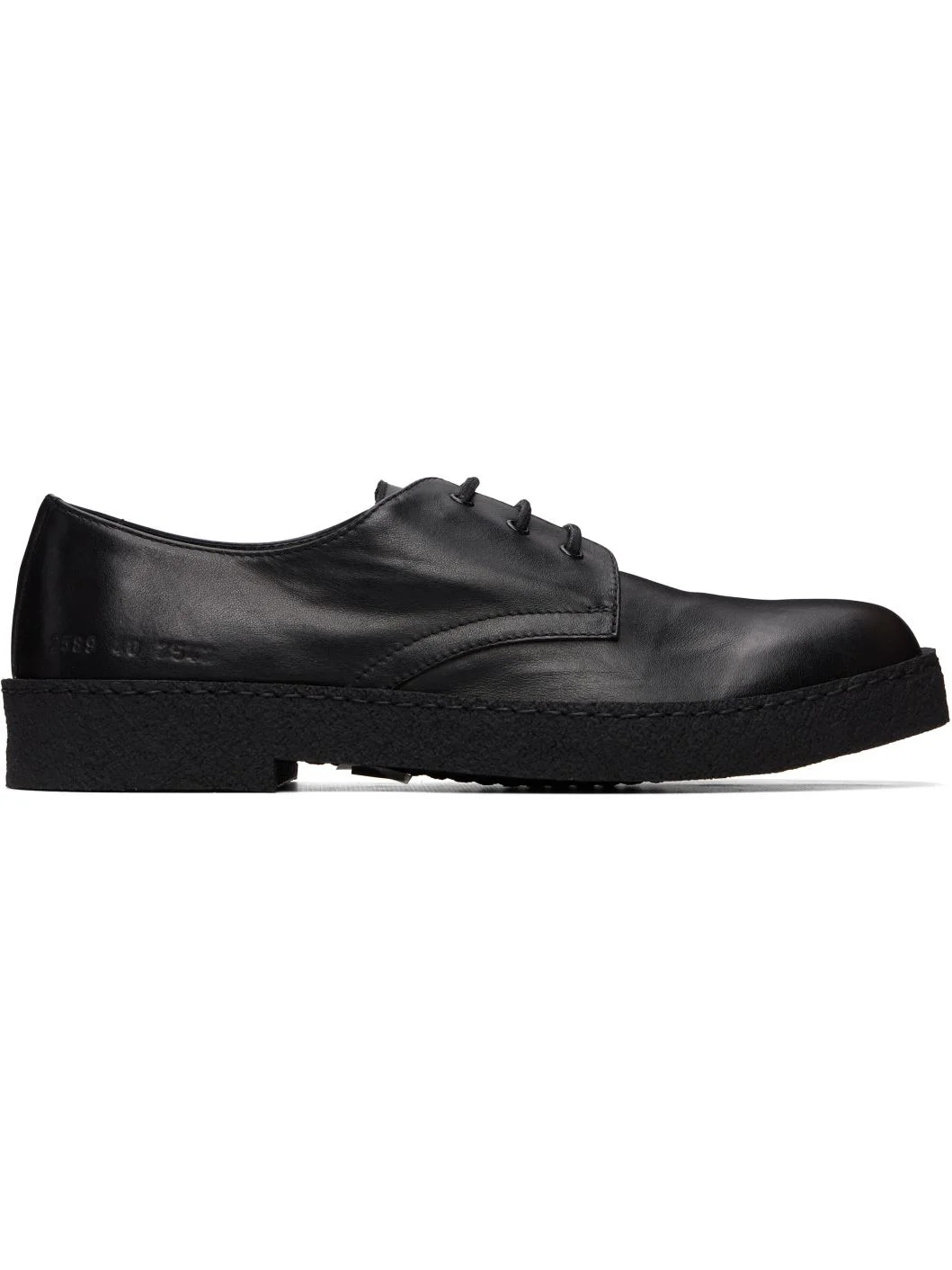 Black Leather Rubber Sole Derbys - 1