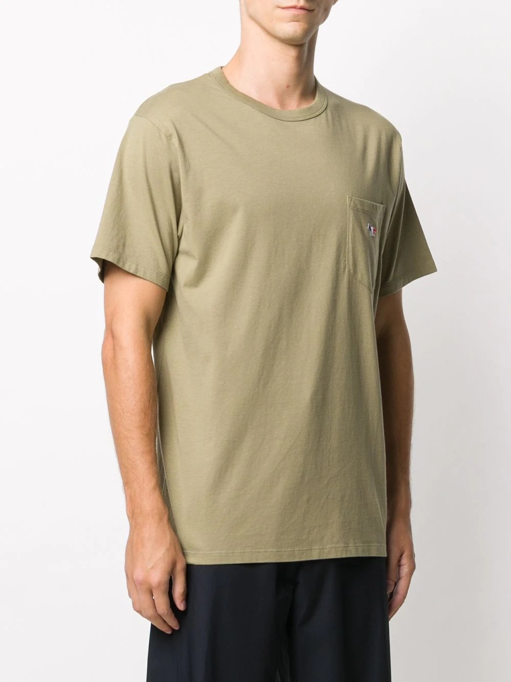 crew neck patch pocket T-shirt - 3