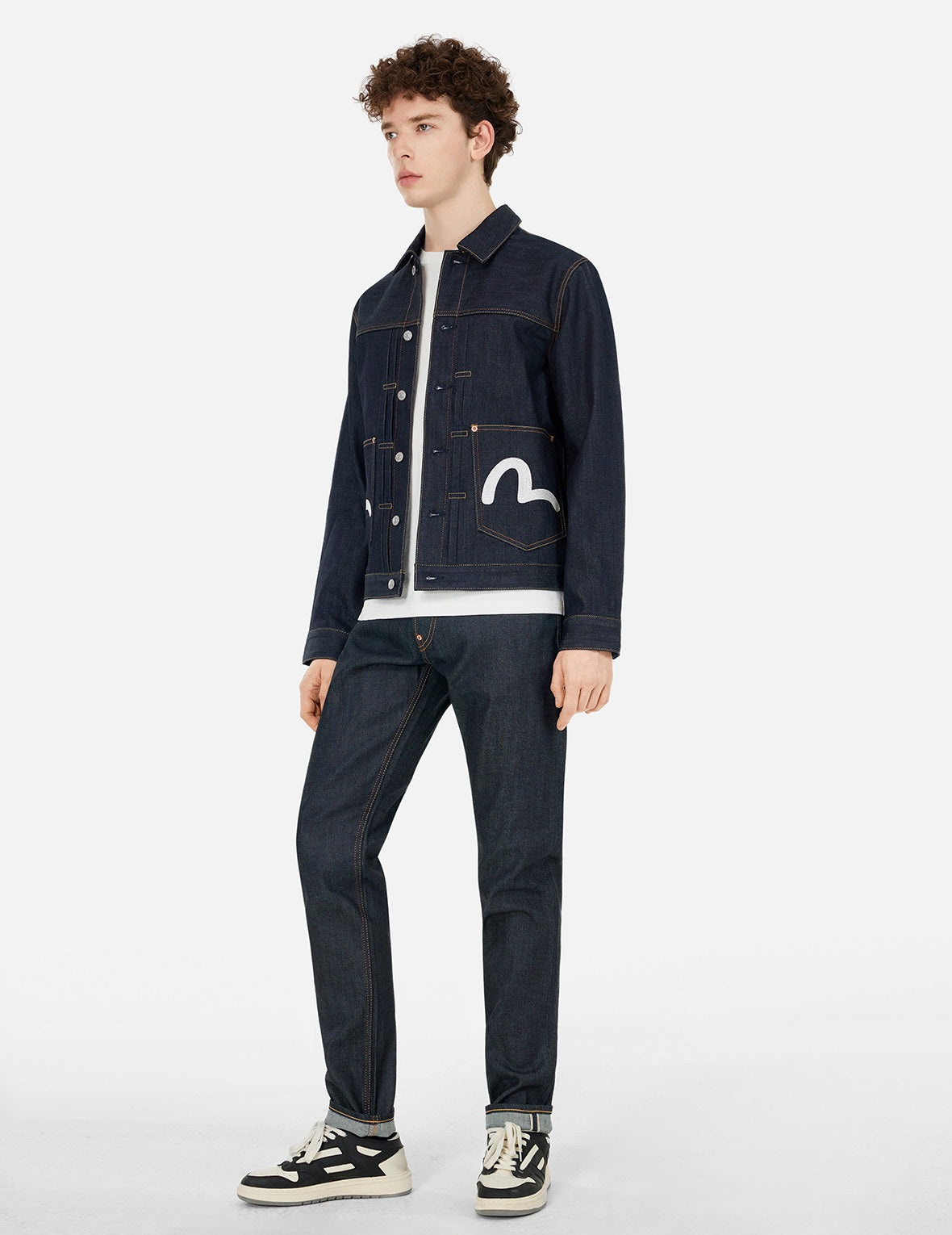 Map Appliqué Embroidery Regular Fit Denim Jacket - 3