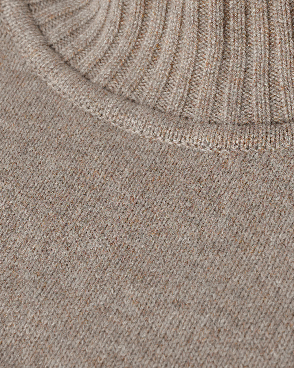 High Neck Brown Cashmere Jumper - 6