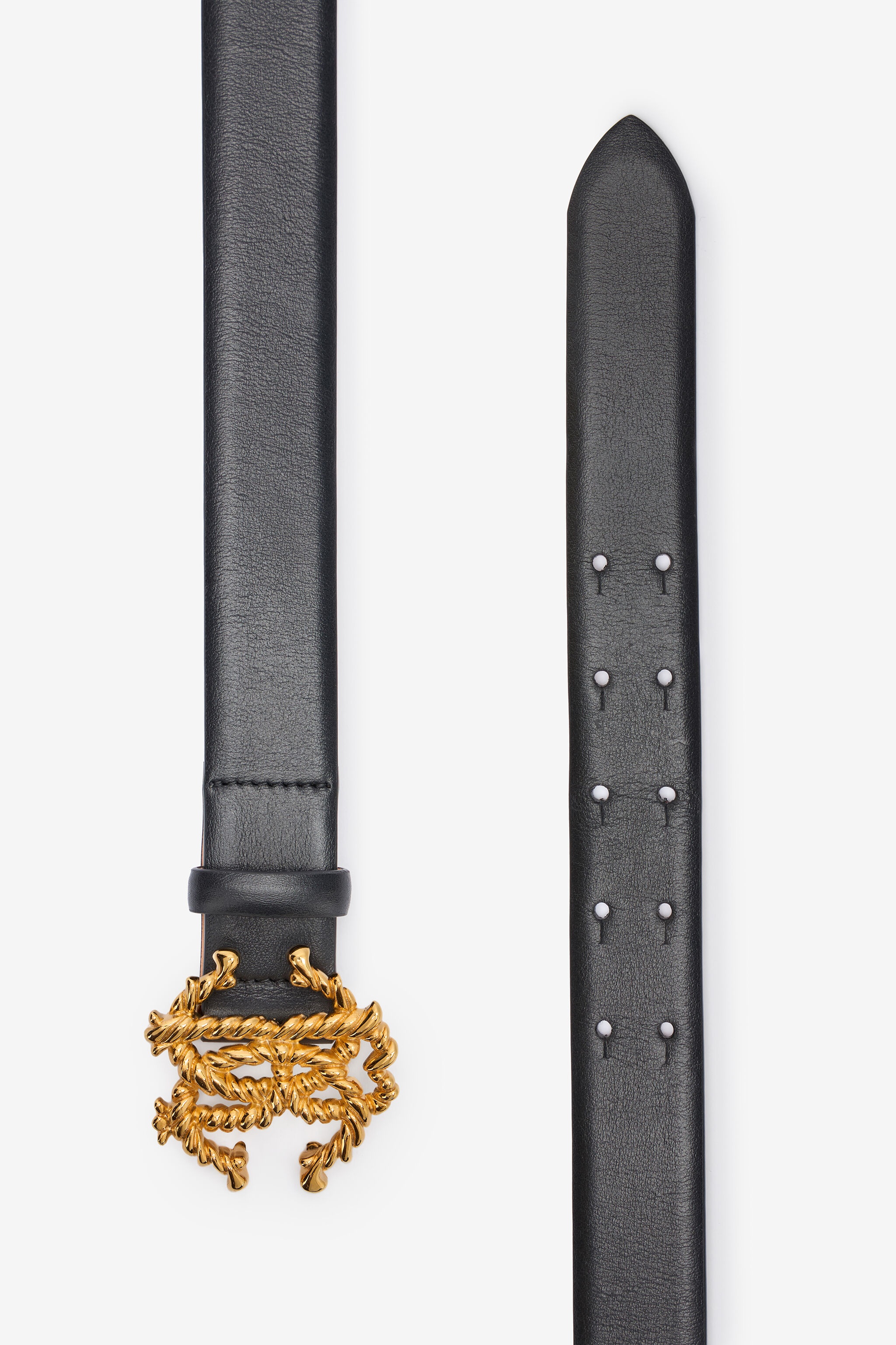 Leather Belt with Logo Buckle - 2