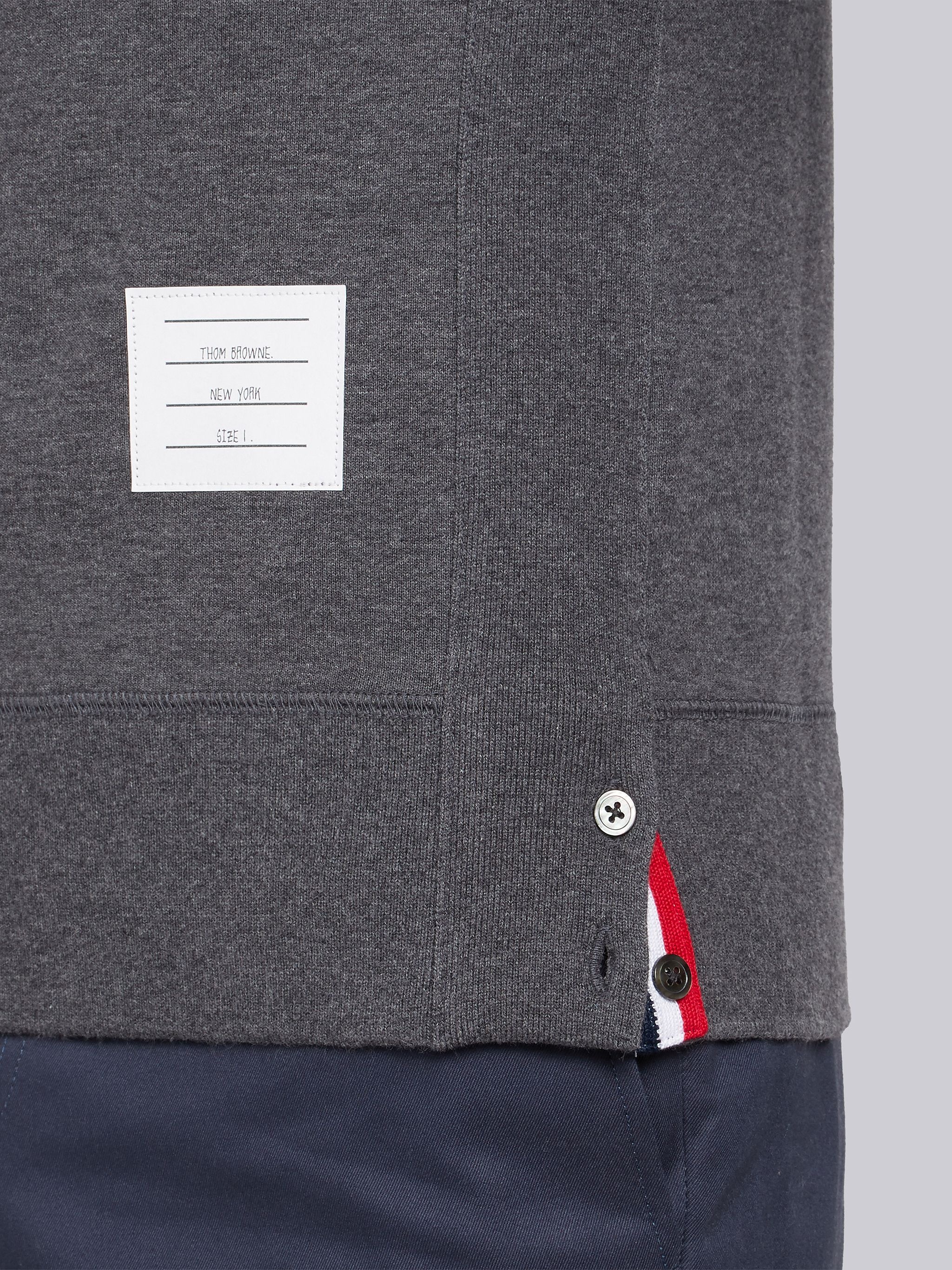 Dark Grey Loopback Jersey Knit 4-bar Crew Neck Sweatshirt - 6