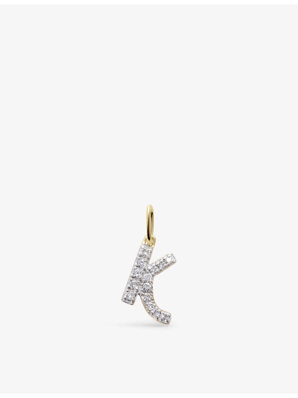 K Letter 14ct Yellow-Gold And Lab-Grown Diamond Charm - 1