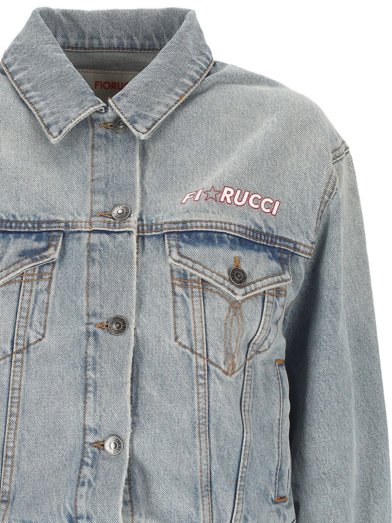 logo-embroidered denim jacket 3
