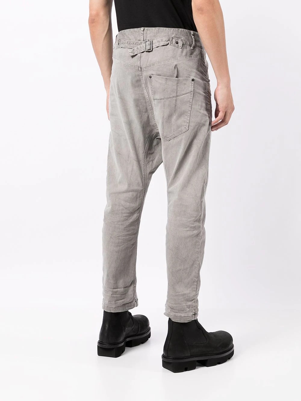 drop-crotch tapered jeans - 4