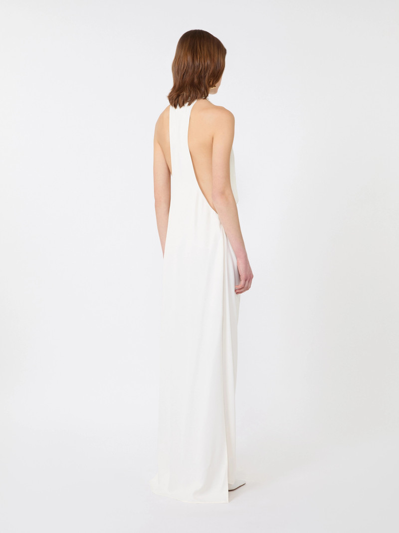 ZEBRA Long viscose dress - WHITE 4
