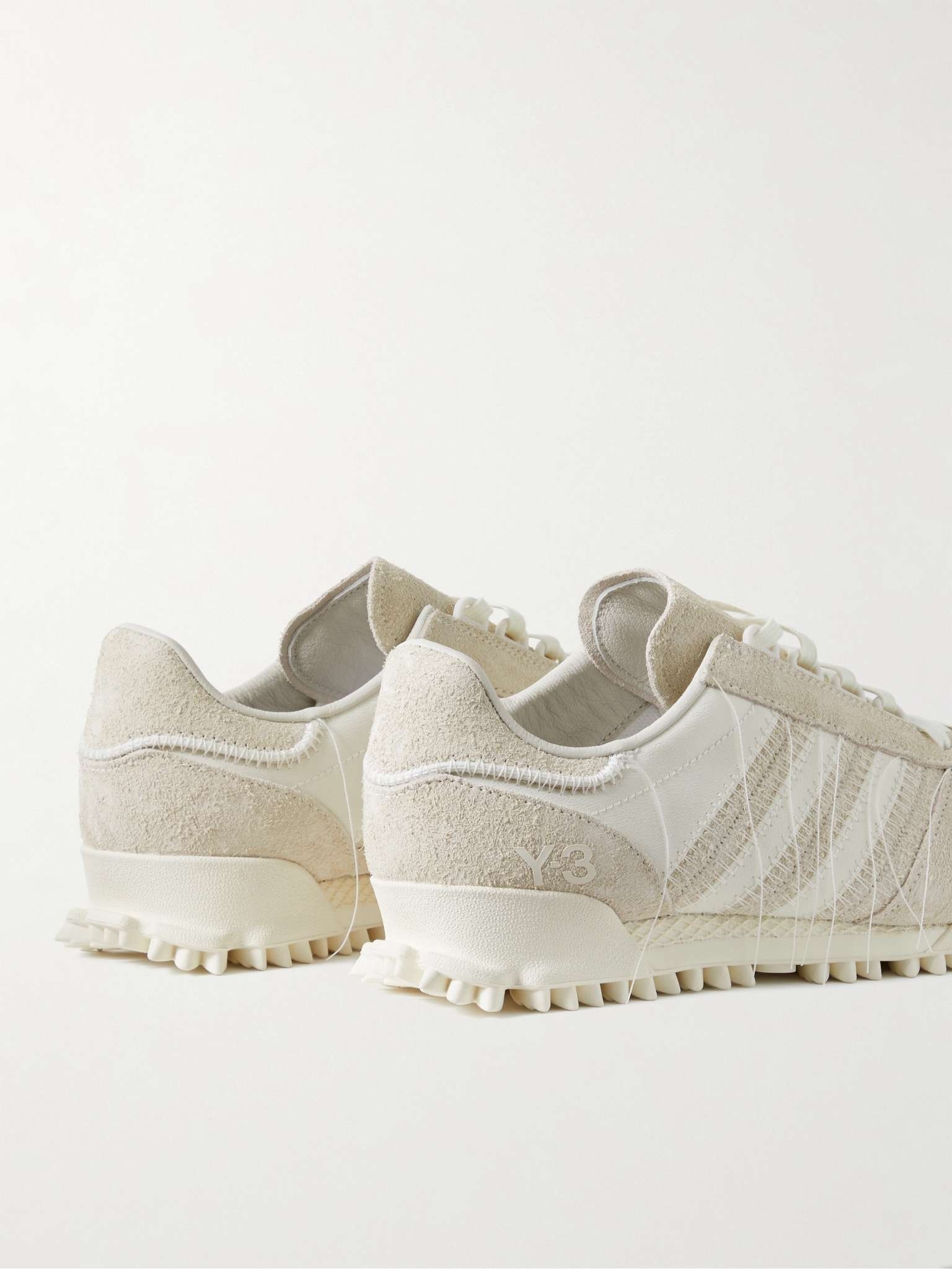 Marathon Distressed Suede and Leather Sneakers - 5