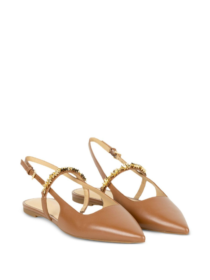 MICHAEL KORS pointed-toe chain-detail ballet flats outlook
