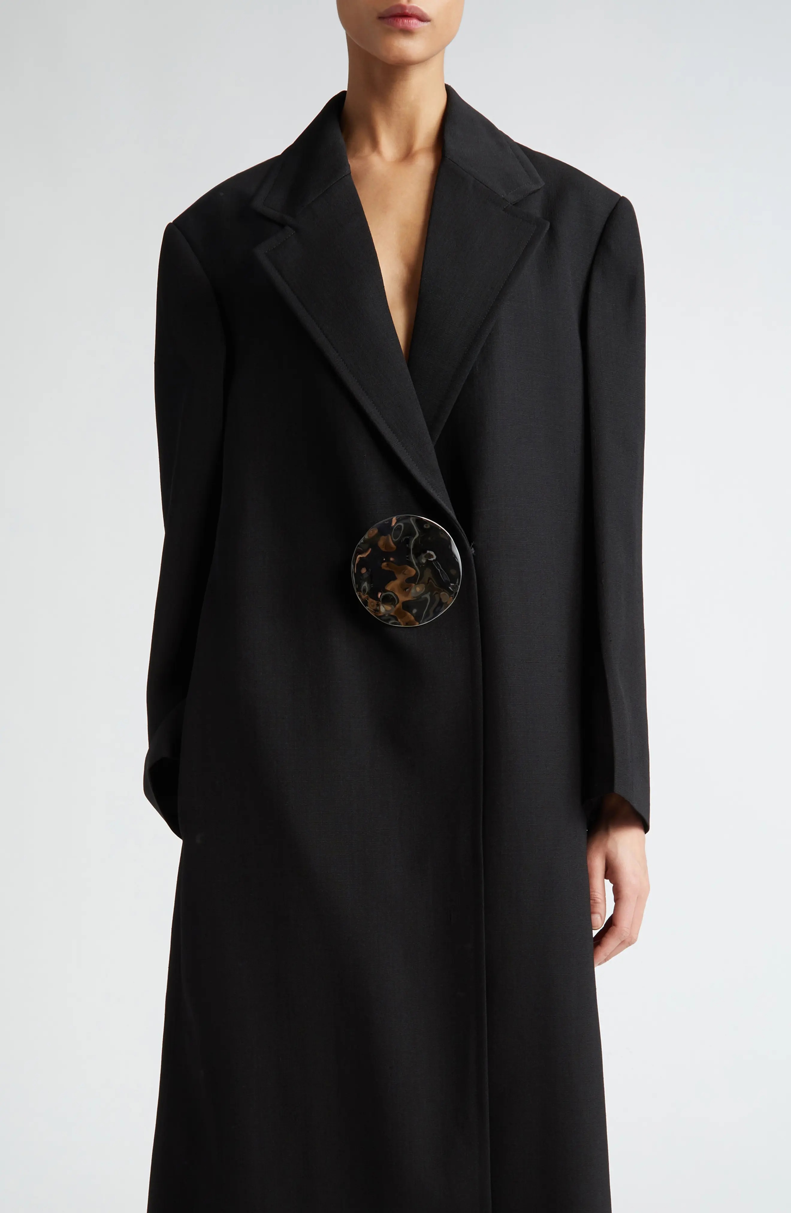 Hammered Disc Longline Coat - 1