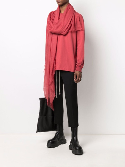 Rick Owens frayed-edge cashmere scarf outlook