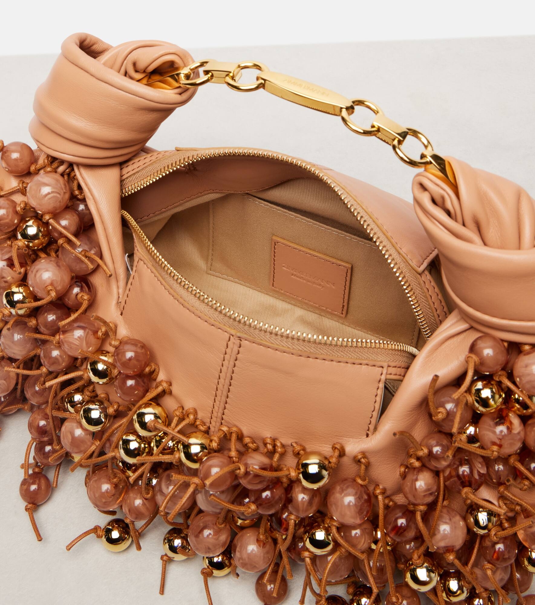 Foam beaded leather shoulder bag - 3