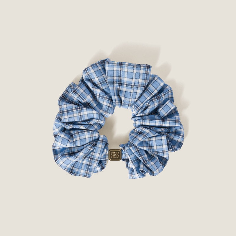 Checked poplin scrunchie 1