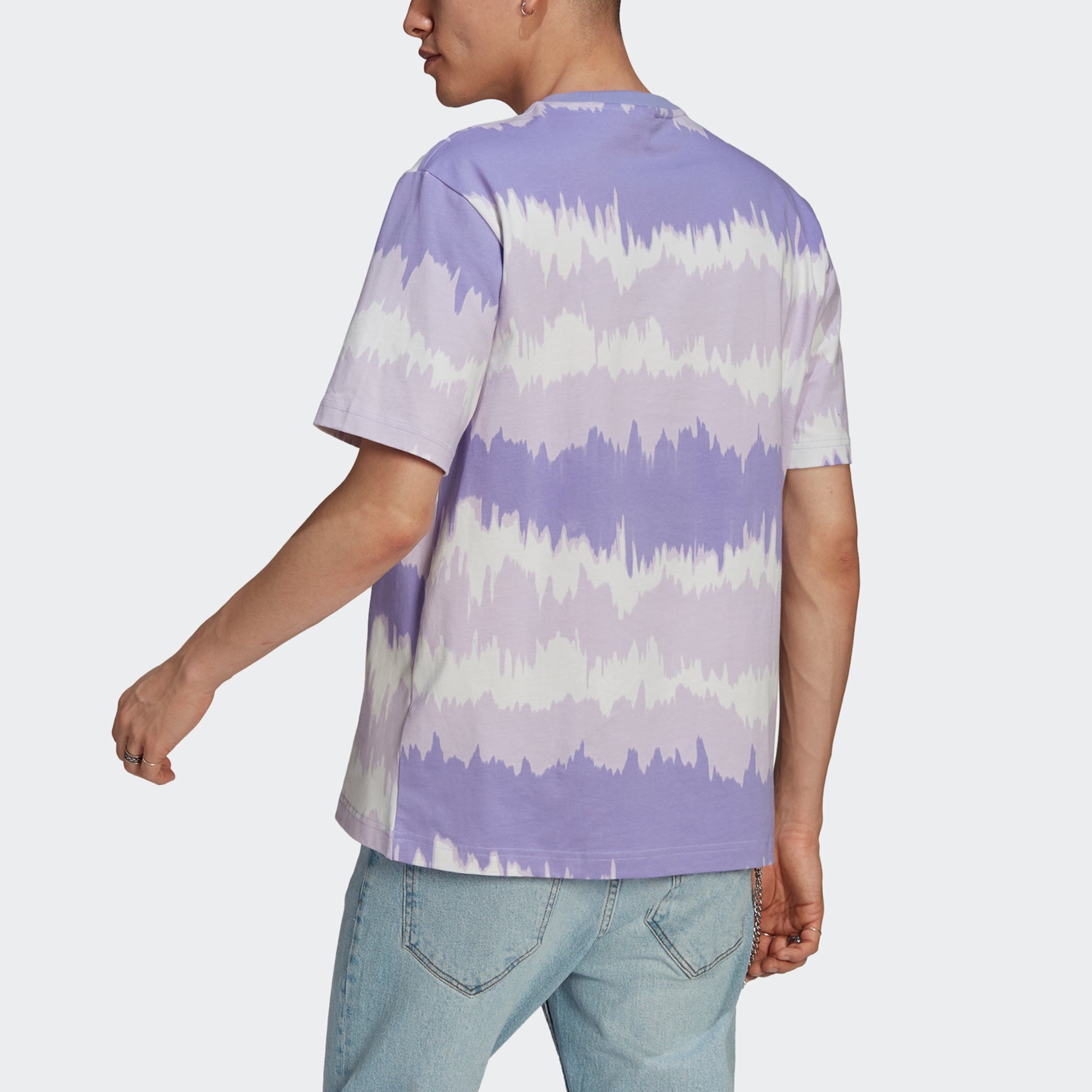 adidas originals Adv Aop T Shirt Printing Sports Round Neck Short Sleeve Purple GN2354 - 4