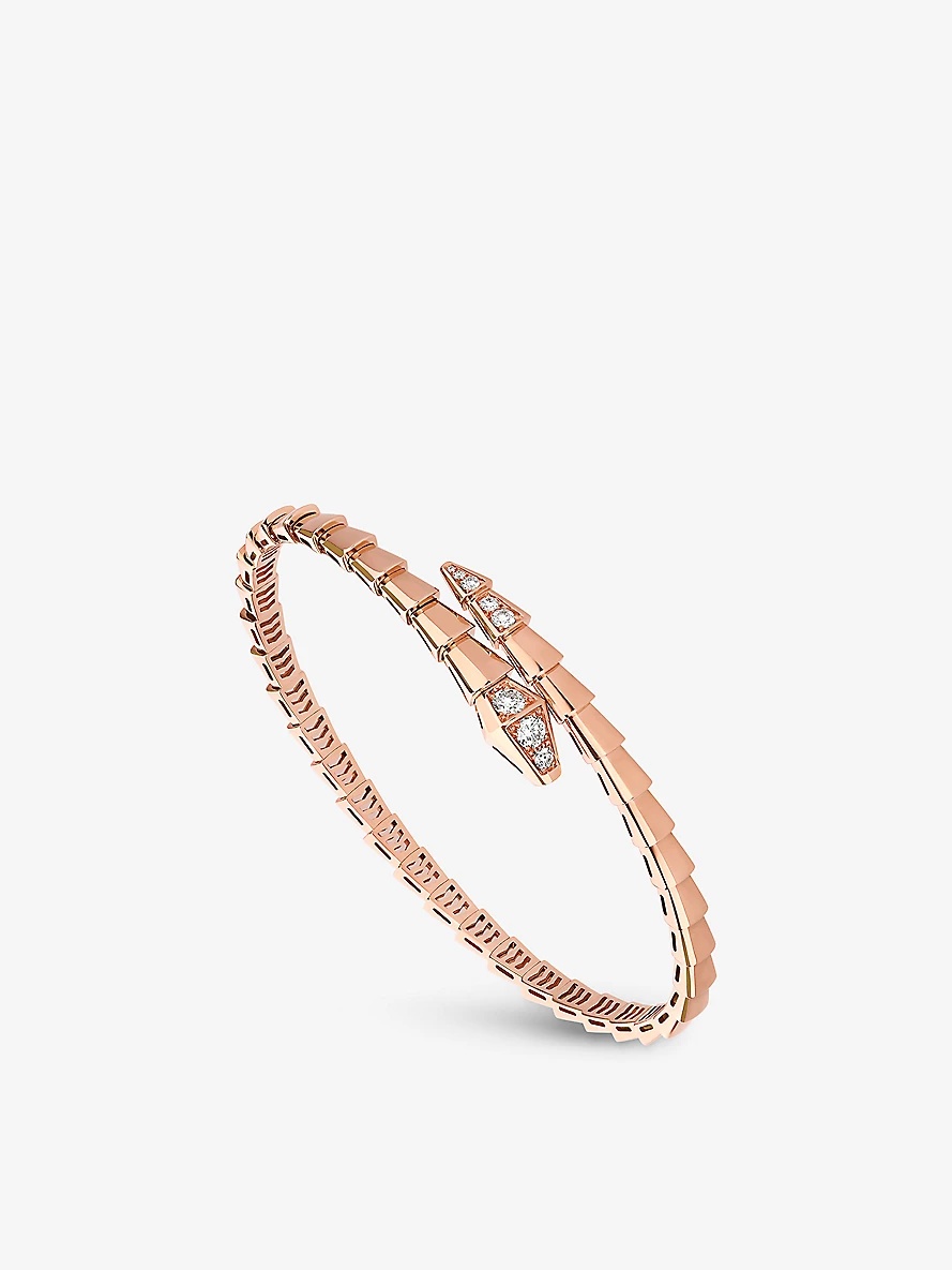 Serpenti Viper 18ct rose-gold and 0.47ct diamond bracelet - 1
