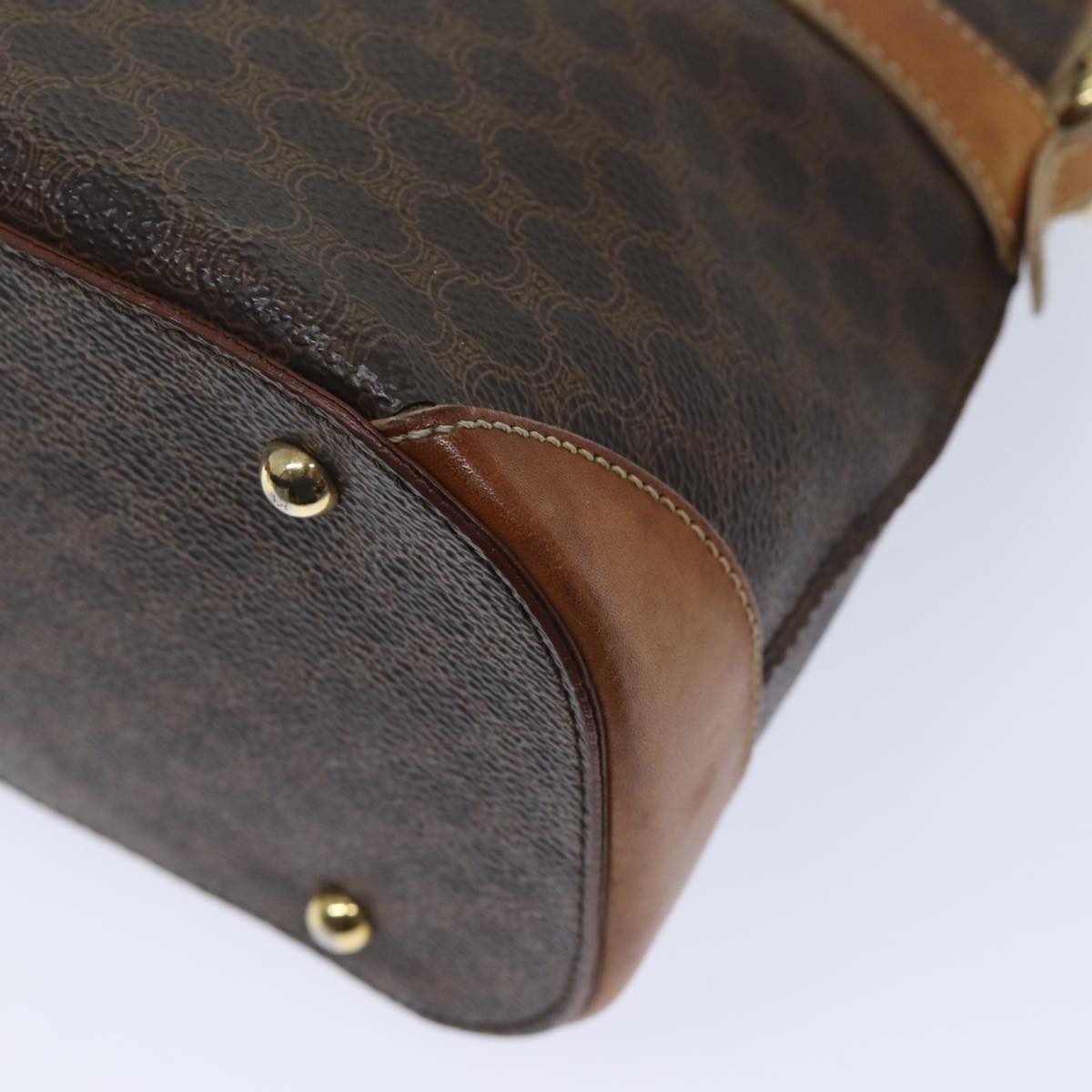CELINE Macadam Canvas Hand Bag Pvc Brown - 15