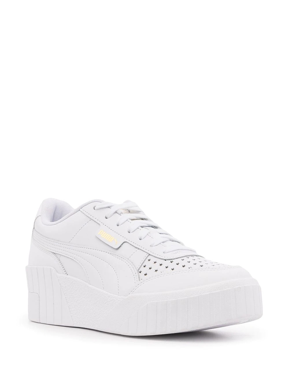 perforated lace-up trainers - 2